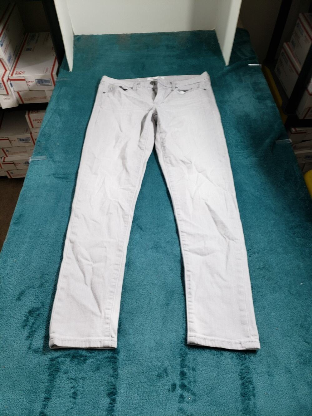 Banana Republic Jeans Size 27 Women Gray Pants Stretch Mid Rise Skinny Ankle